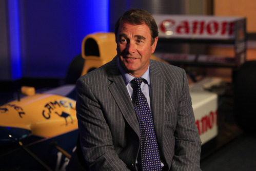 Nigel Mansell en la presentación del nuevo acuerdo de Williams con Renautl