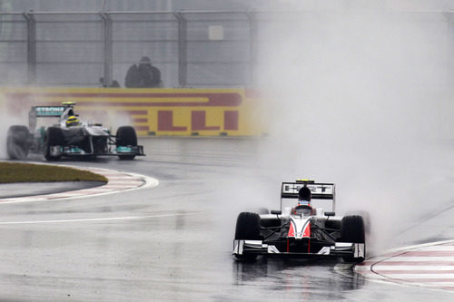 Daniel Ricciardo en la lluviosa jornada del viernes en Corea