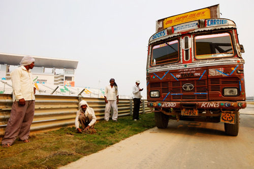 Trabajos sin terminar en el circuito de India