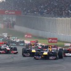 Primera curva del GP de India 2011