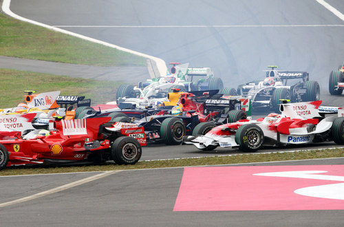 La primera curva en Fuji