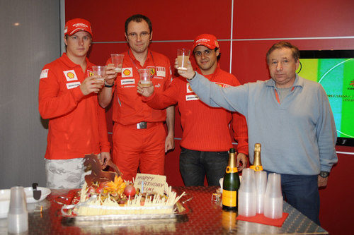 Raikkonen, Domenicali, Massa y Todt