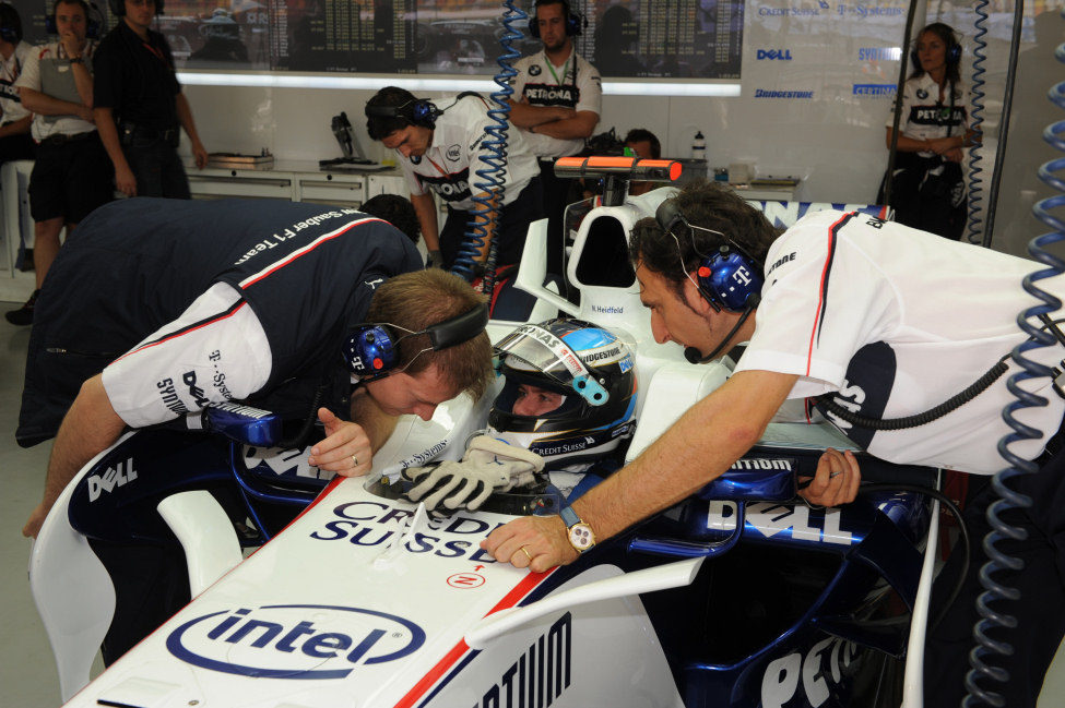 Heidfeld durante la clasificación