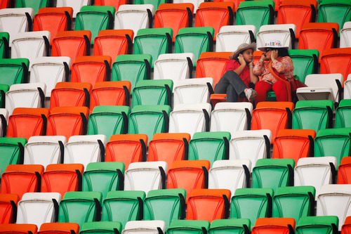 Gradas tricolor en el circuito internacional de Buddh