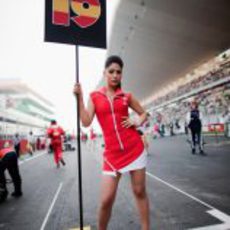 La 'pitbabe' de Jaime Alguersuari en el GP de India 2011