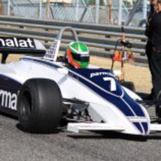 Joaquín Folch en primera fila de parrilla con su Brabham