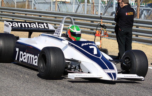 Joaquín Folch en primera fila de parrilla con su Brabham