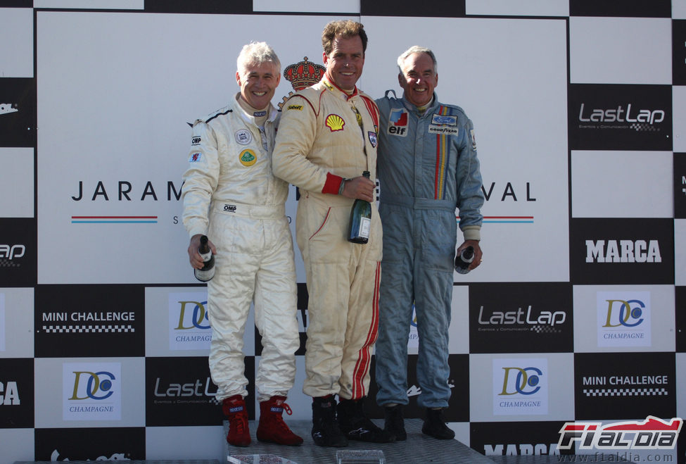 Podio de la primera carrera de la Fórmula 1 Histórica