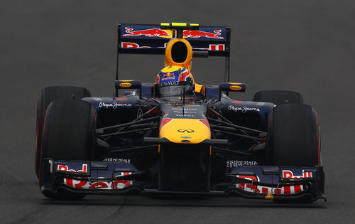 Mark Webber con neumáticos superblandos en la clasificación del GP de Corea 2011