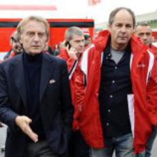 Luca di Montezemolo con Gerhard Berger en Mugello