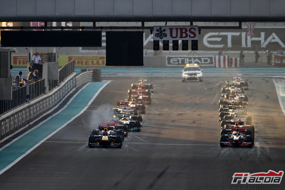 La parrilla de salida del GP de Abu Dabi 2011