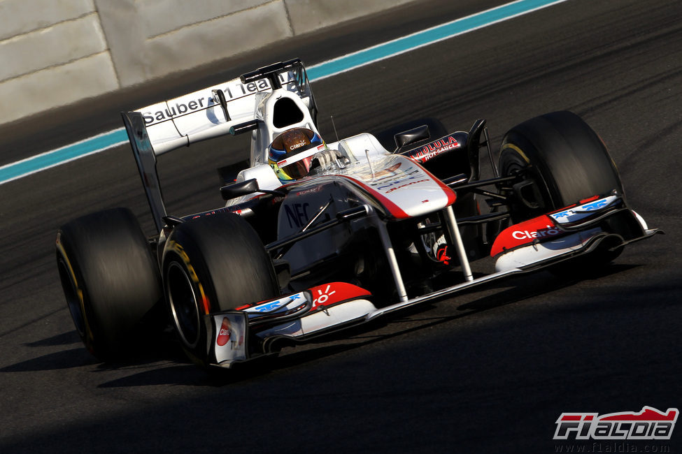 El Sauber llevado por Esteban Gutiérrez en Abu Dabi