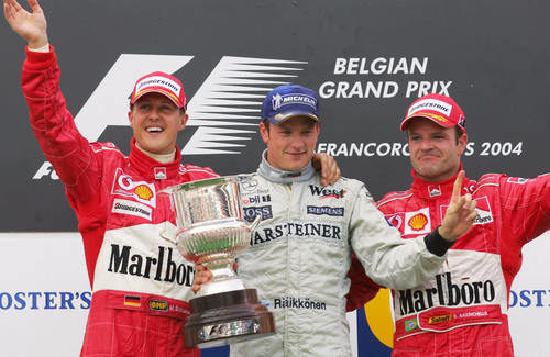 Victoria de Kimi Räikkönen en el GP de Bélgica 2004