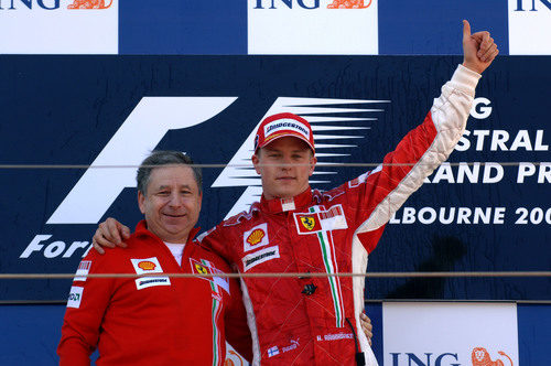 Primera victoria de Kimi Räikkönen como piloto de Ferrari