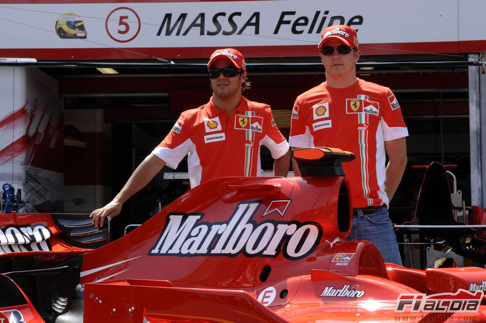 Felipe Massa y Kimi Räikkönen en el GP de Mónaco 2007