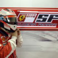 Räikkönen se pone el casco en Interlagos 2007