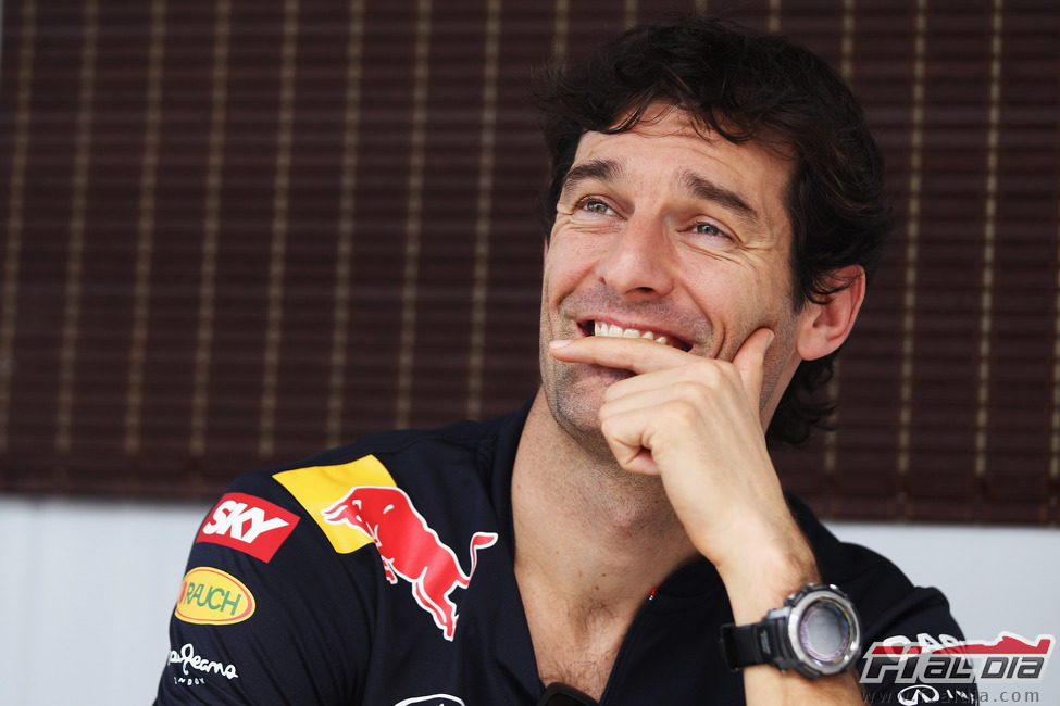 Mark Webber llega al circuito de Interlagos