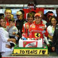 Felipe Massa celebra sus 10 años en la Fórmula 1