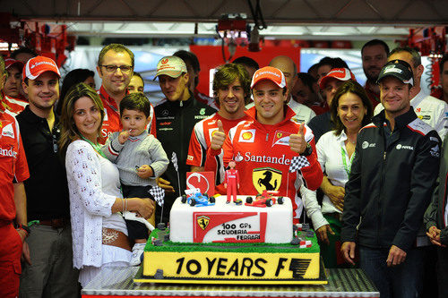 Felipe Massa celebra sus 10 años en la Fórmula 1