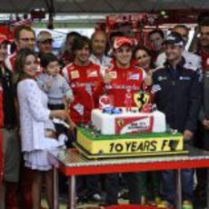 Felipe Massa cumple 100 GP junto al equipo Ferrari