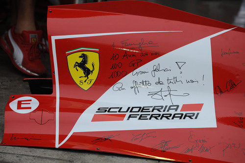 Ferrari regaló a Felipe Massa una cubierta motor de su monoplaza