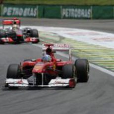 Fernando Alonso en la carrera del GP de Brasil 2011