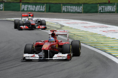 Fernando Alonso en la carrera del GP de Brasil 2011