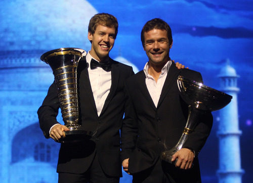 Sebastian Vettel y Sébastien Loeb en la Gala de la FIA 2011