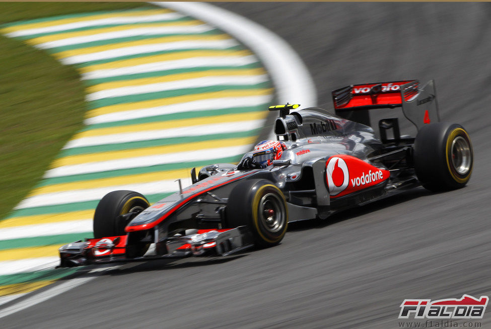 Jenson Button en la carrera del GP de Brasil 2011