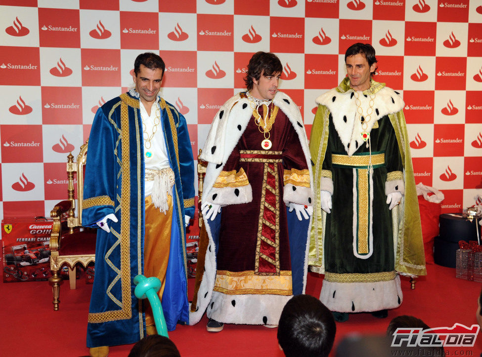 Marc Gené, Fernando Alonso y Pedro de la Rosa hicieron de Reyes Magos