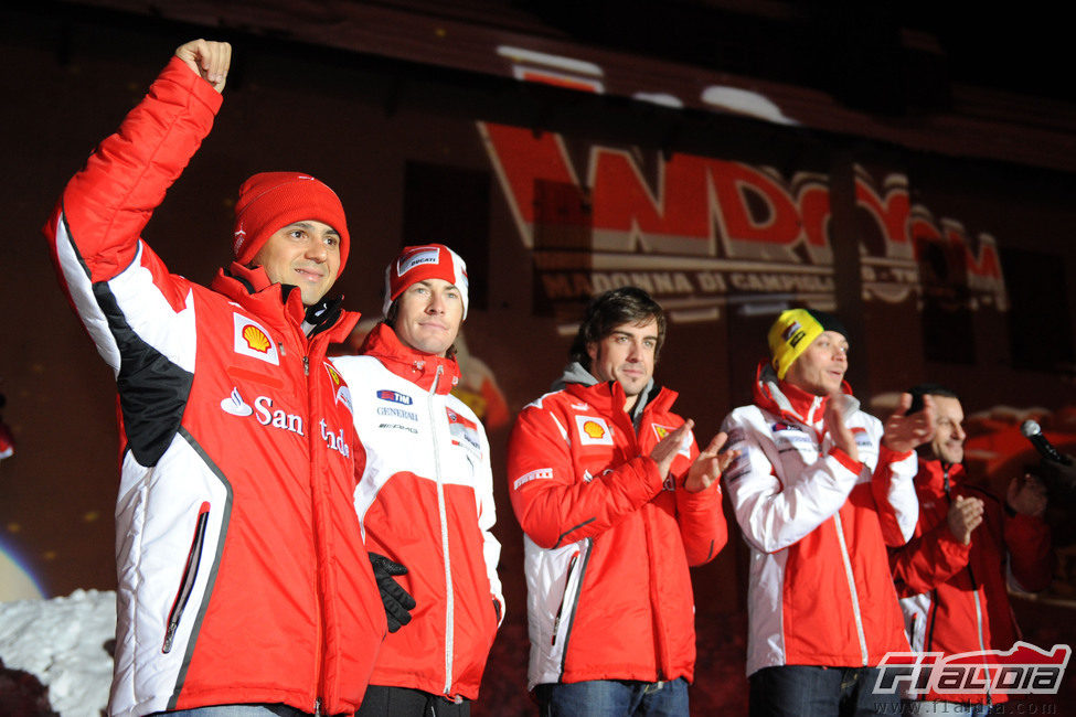 Massa, Hayden, Alonso y Rossi en Madonna di Campiglio