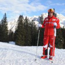 Fernando Alonso, listo para esquiar en Madonna di Campiglio