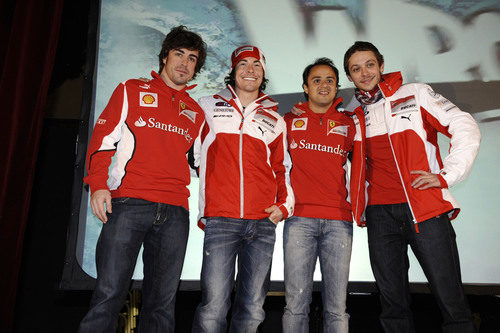 Alonso, Hayden, Massa y Rossi en el 'Wrooom 2012'