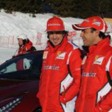 Fernando Alonso y Felipe Massa en un acto en Madonna di Campiglio