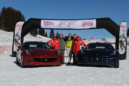 Alonso, Massa, Montezemolo y Domenicali listos para el reto con los Ferrari FF