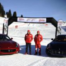 Fernando Alonso, Felipe Massa y sus Ferrari FF en Madonna di Campiglio