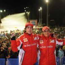 Alonso y Massa abrazados en Madonna di Campiglio
