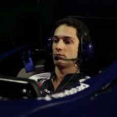 Senna sentado en el simulador de Williams