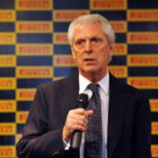 Marco Tronchetti en la rueda de prensa de Pirelli