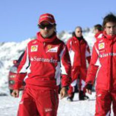 Felipe Massa y Fernando Alonso en el último día del 'Wrooom' 2012