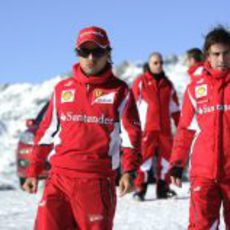 Felipe Massa y Fernando Alonso en el último día del 'Wrooom' 2012