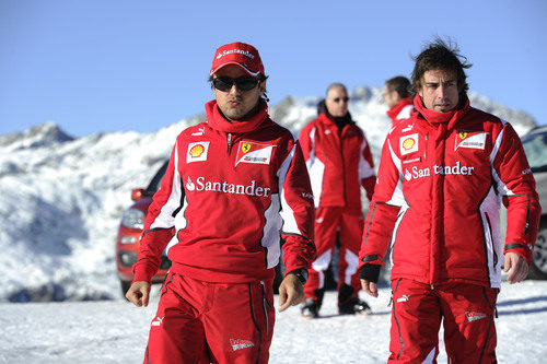 Felipe Massa y Fernando Alonso en el último día del 'Wrooom' 2012