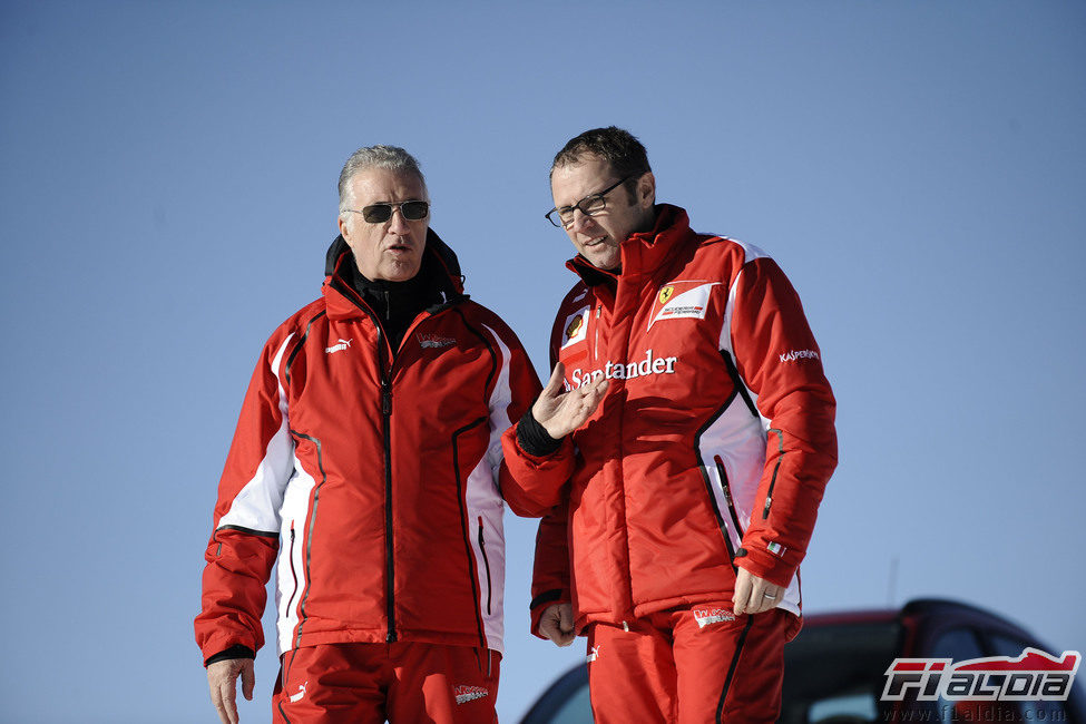 Piero Ferrari y Stefano Domenicali en Madonna di Campiglio