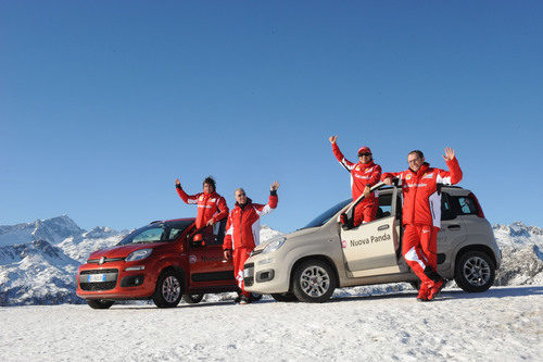 Alonso, Ferrari, Massa y Domenicali con los FIAT