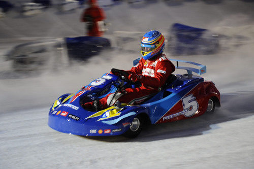 Fernando Alonso en la carrera de karts del 'Wrooom' 2012