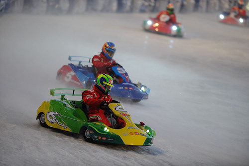 Massa y Alonso en la carrera de karts del 'Wrooom' 2012