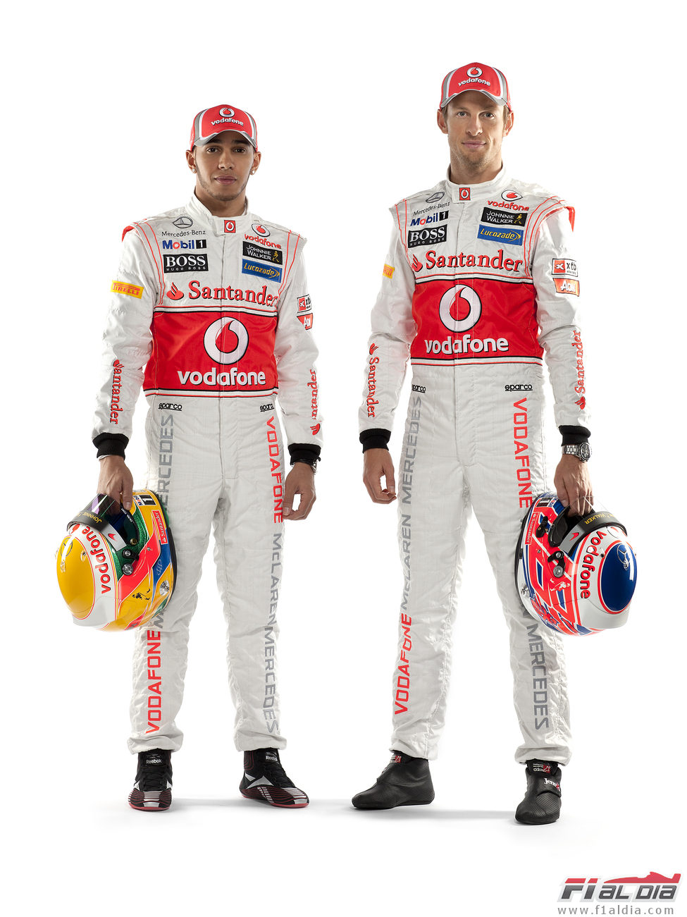 Lewis Hamilton y Jenson Button, pilotos de McLaren en 2012