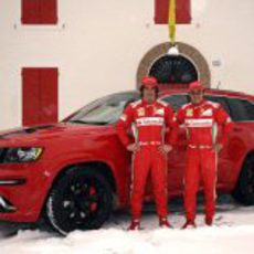 Fernando Alonso, Felipe Massa y el Jeep Grand Cherokee SRT8