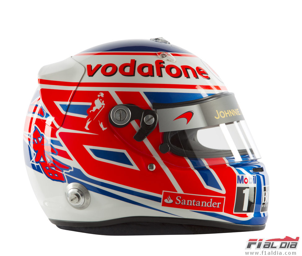 Casco de Jenson Button para 2012 (lateral)