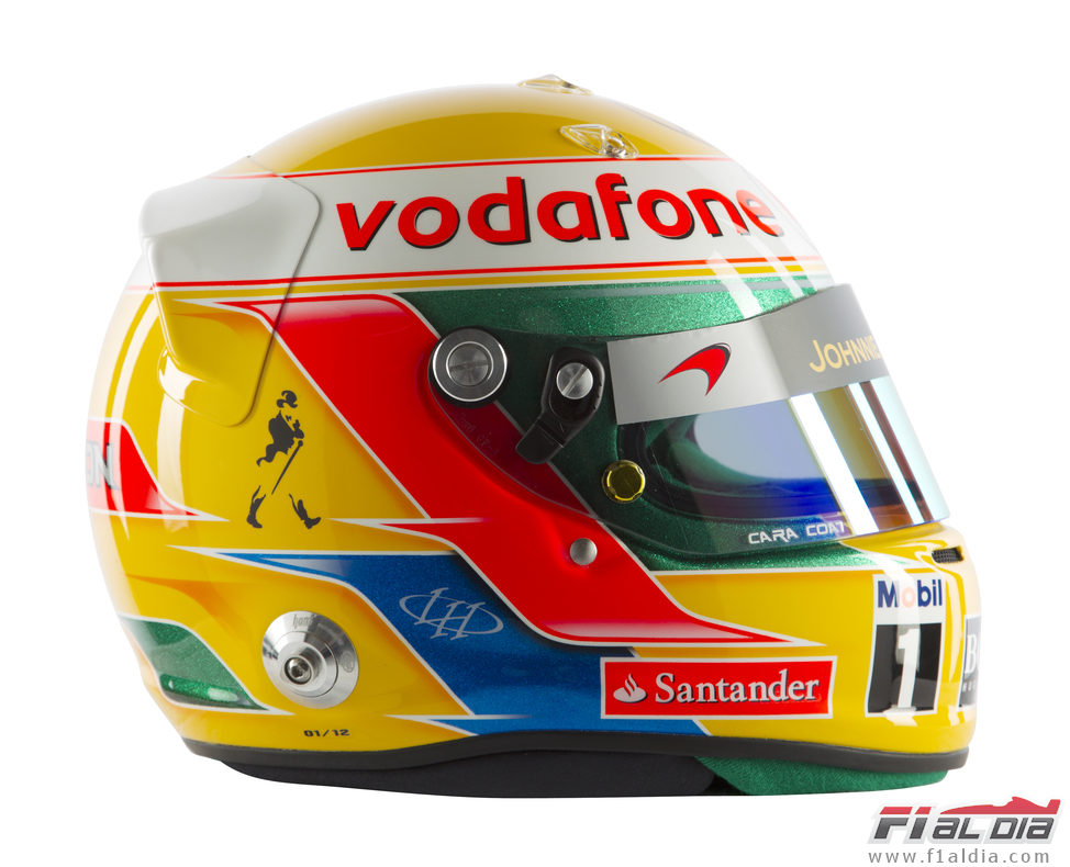Casco de Lewis Hamilton para 2012 (lateral)